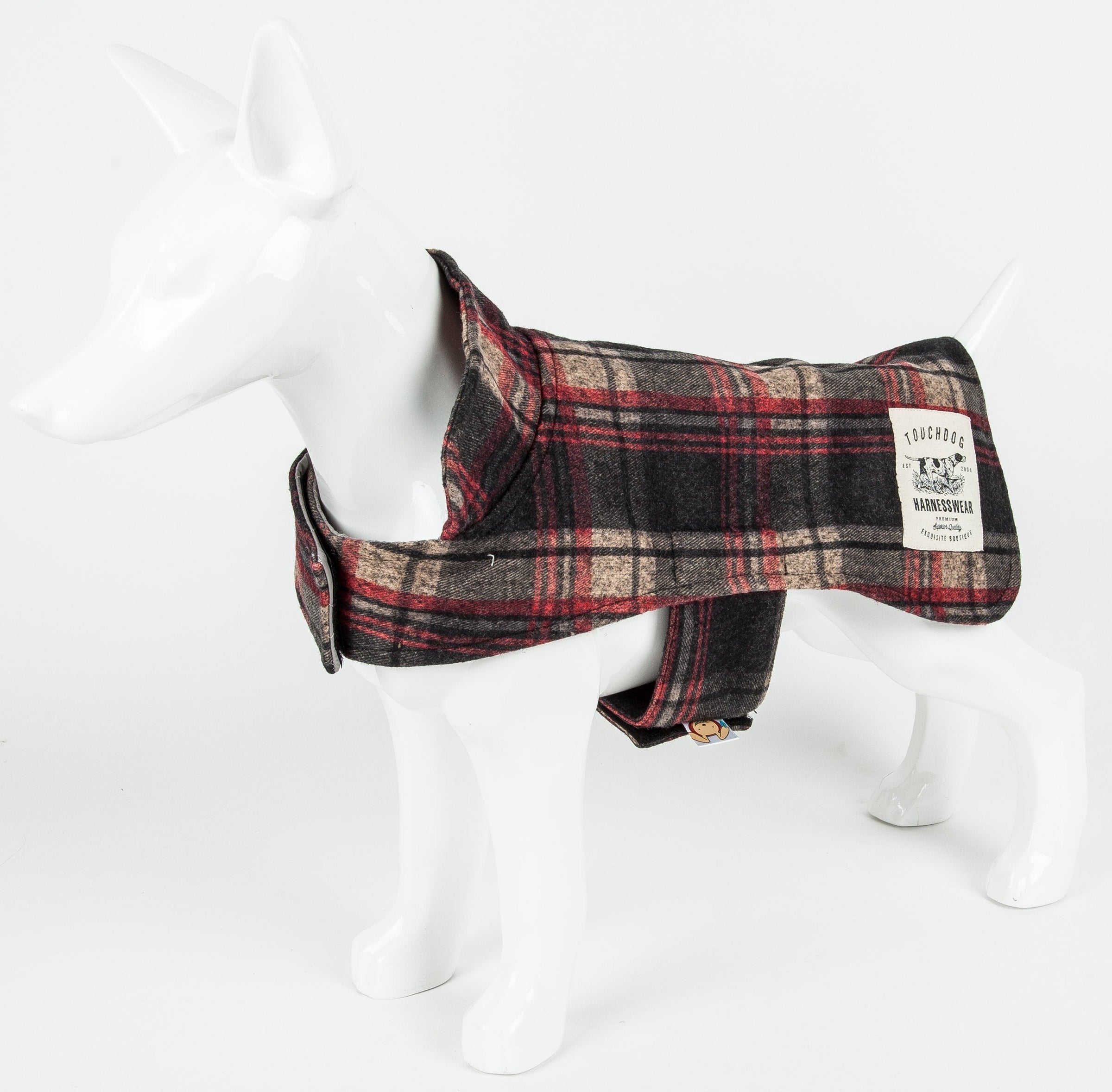 Touchdog ® 2-In-1 Tartan Plaid Dog Jacket and Matching Reversible Dog Mat - BIG FRENCHIES