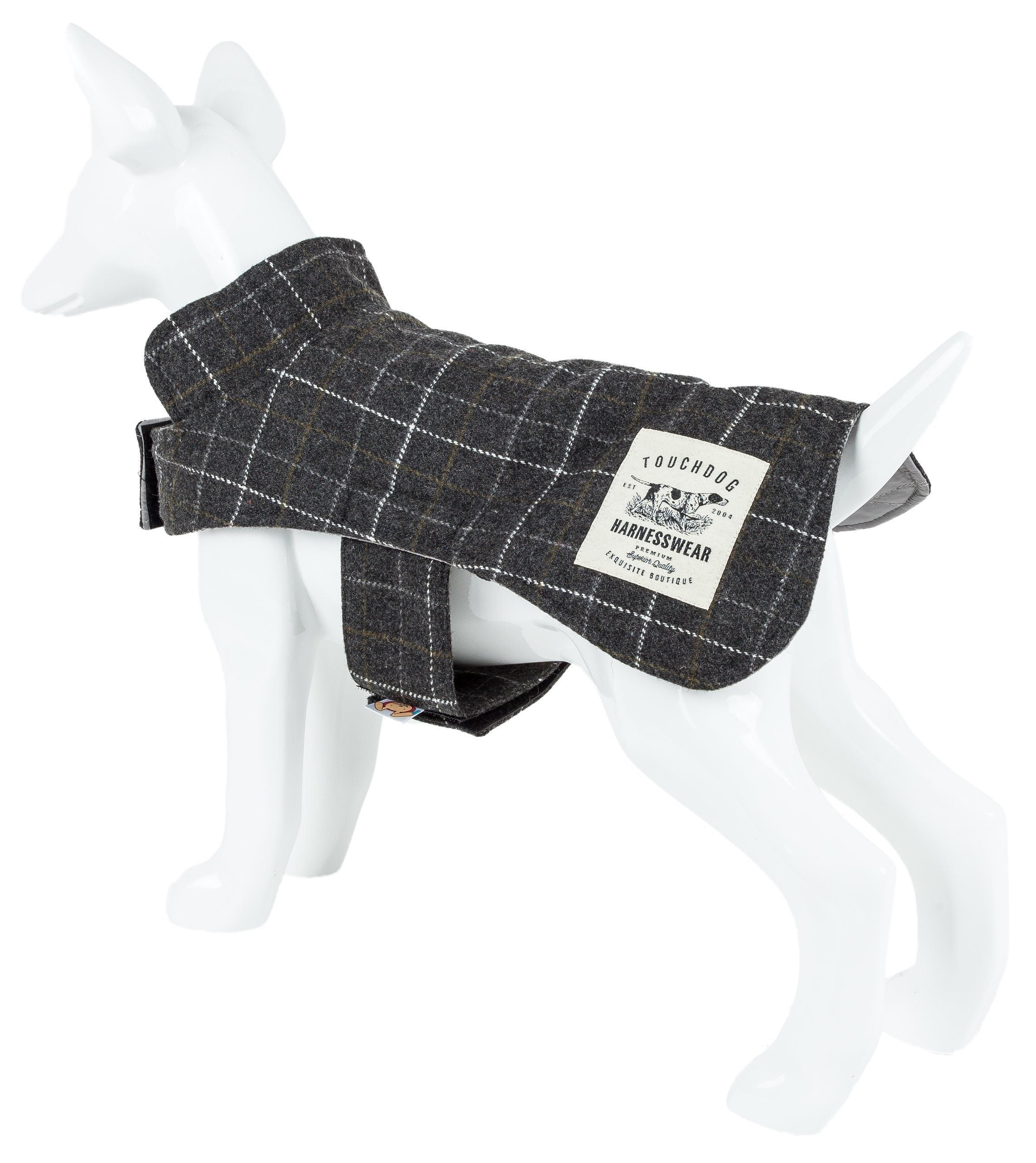 Touchdog ® 2-In-1 Windowpane Plaid Dog Jacket and Matching Reversible Dog Mat - BIG FRENCHIES