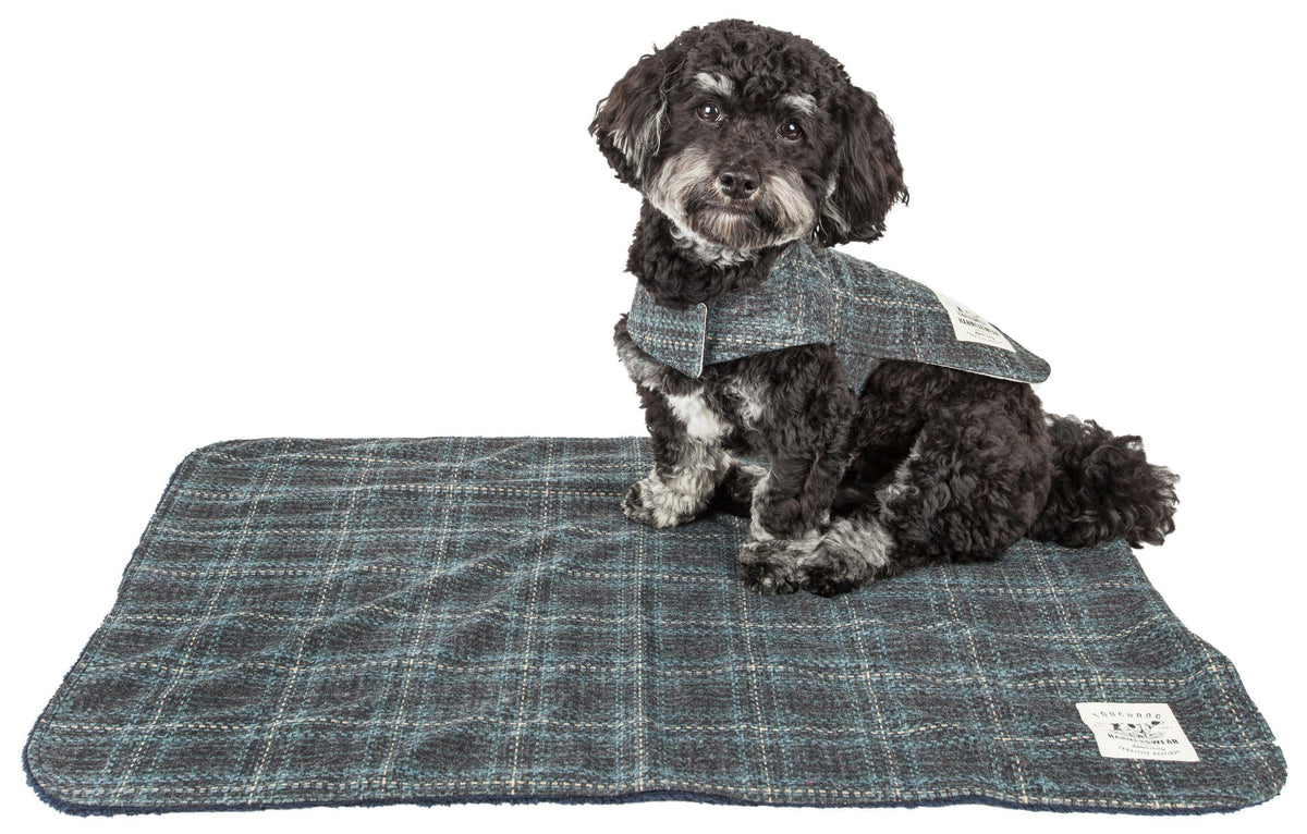 Touchdog ® 2-In-1 Windowpane Plaid Matching Dog Jacket and Reversible Dog Mat - BIG FRENCHIES