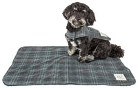 Touchdog ® 2-In-1 Windowpane Plaid Matching Dog Jacket and Reversible Dog Mat - BIG FRENCHIES