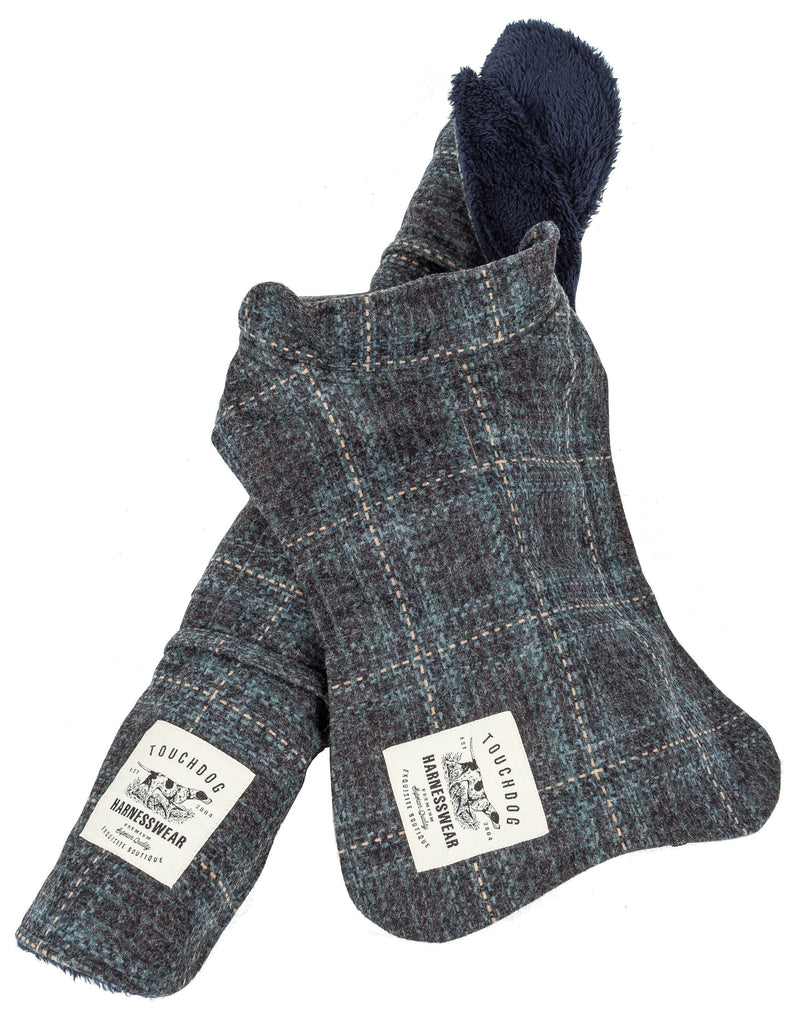 Touchdog ® 2-In-1 Windowpane Plaid Matching Dog Jacket and Reversible Dog Mat - BIG FRENCHIES