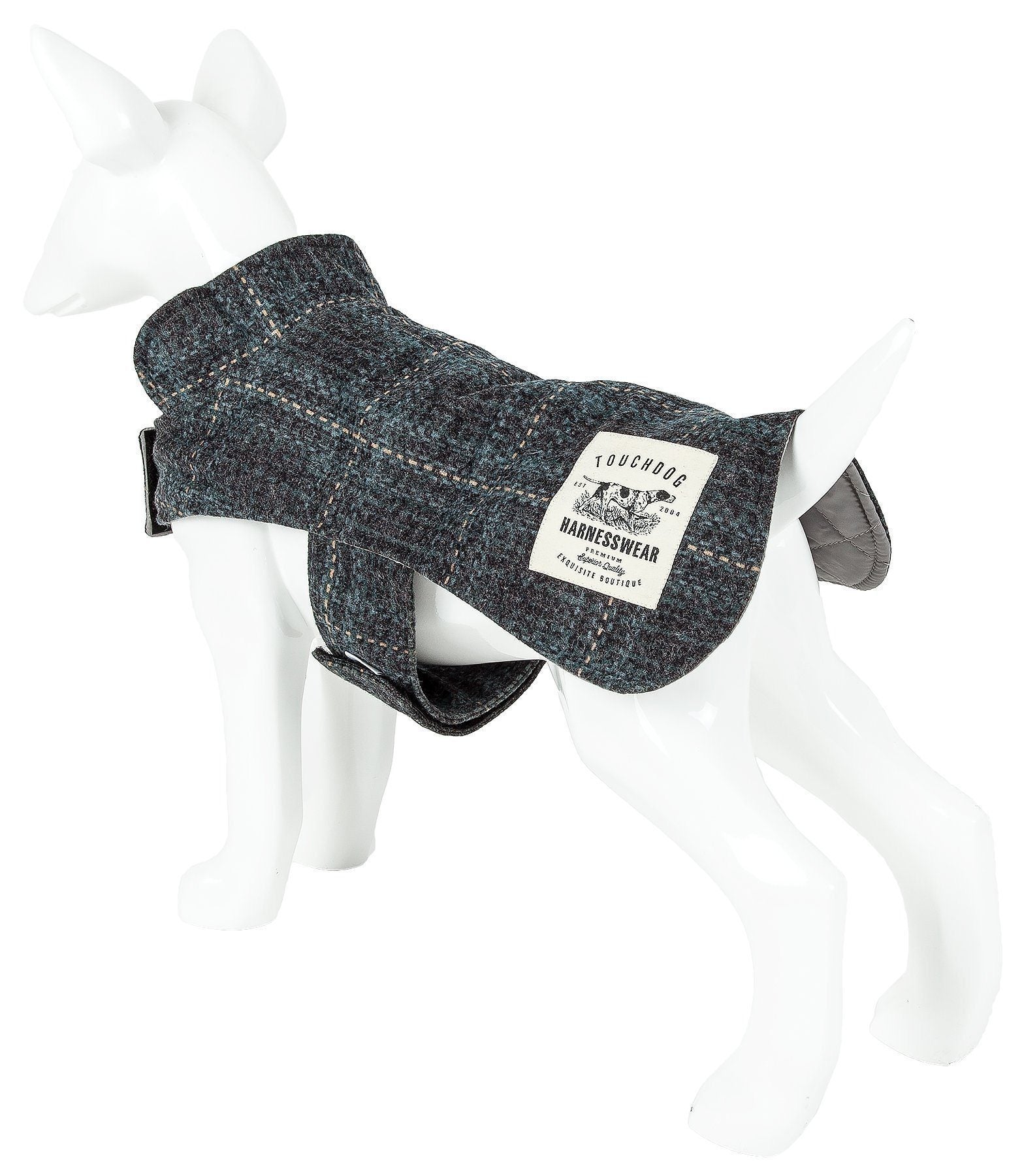 Touchdog ® 2-In-1 Windowpane Plaid Matching Dog Jacket and Reversible Dog Mat - BIG FRENCHIES