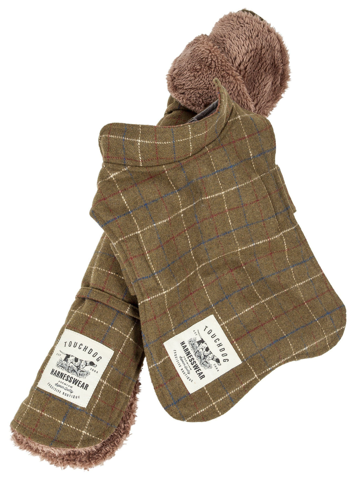 Touchdog ® 2-In-1 Windowpane Plaid Dog Jacket and Matching Reversible Dog Mat - BIG FRENCHIES