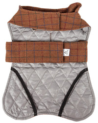 Touchdog ® 2-In-1 Windowpane Plaid Dog Jacket and Matching Reversible Dog Mat - BIG FRENCHIES