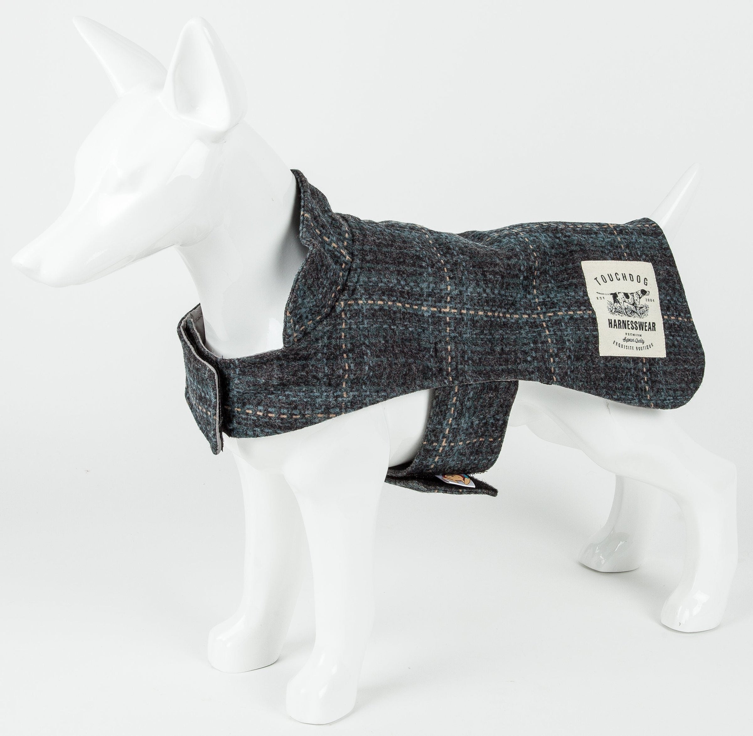 Touchdog ® 2-In-1 Windowpane Plaid Matching Dog Jacket and Reversible Dog Mat - BIG FRENCHIES