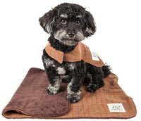 Touchdog ® 2-In-1 Windowpane Plaid Dog Jacket and Matching Reversible Dog Mat - BIG FRENCHIES