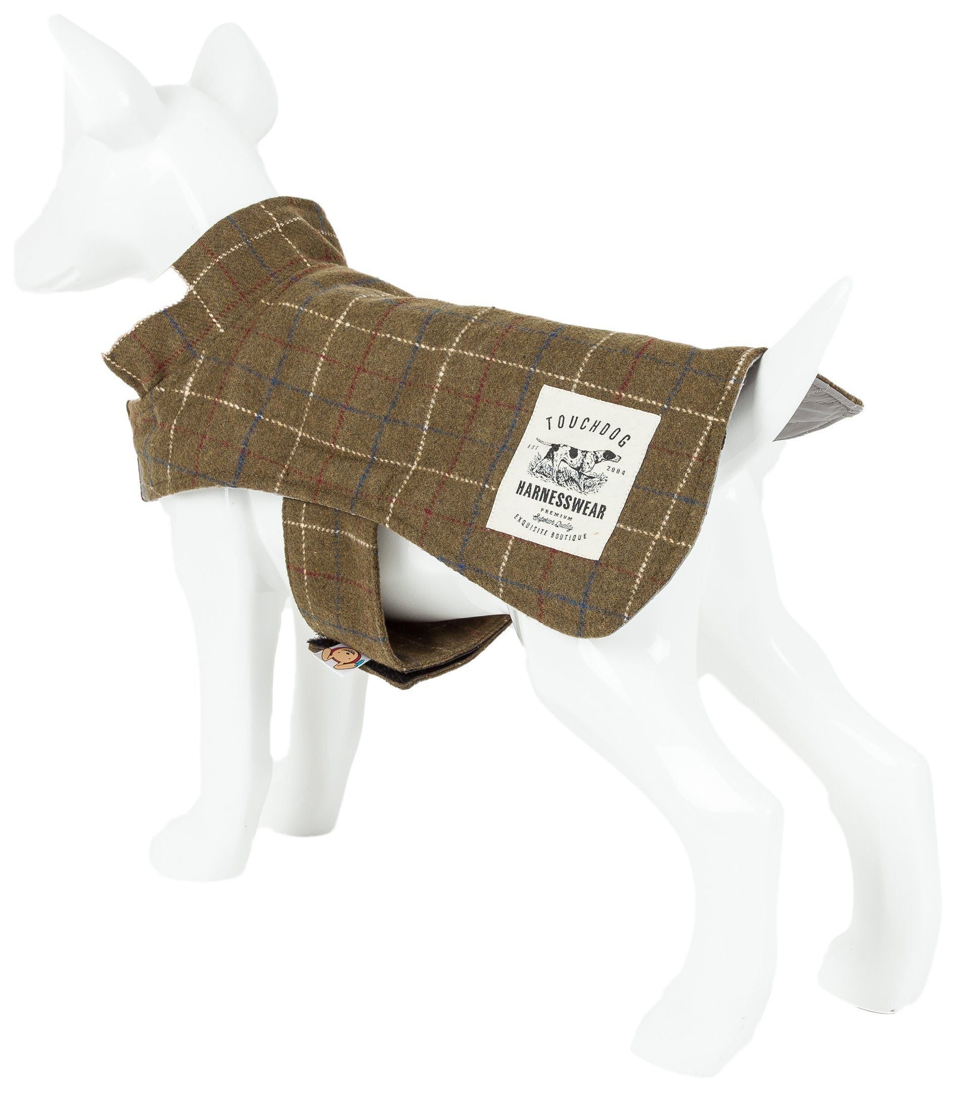 Touchdog ® 2-In-1 Windowpane Plaid Dog Jacket and Matching Reversible Dog Mat - BIG FRENCHIES