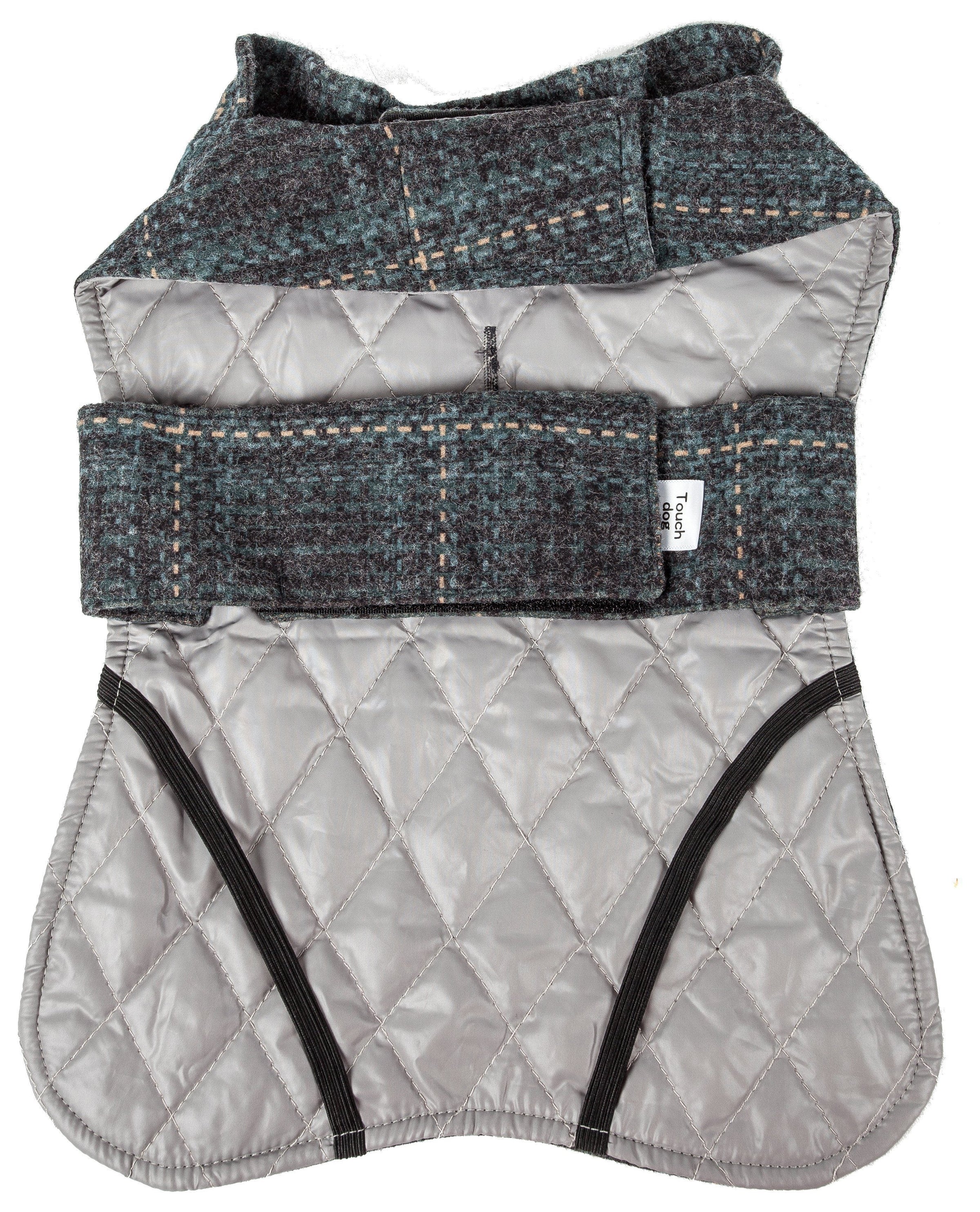 Touchdog ® 2-In-1 Windowpane Plaid Matching Dog Jacket and Reversible Dog Mat - BIG FRENCHIES