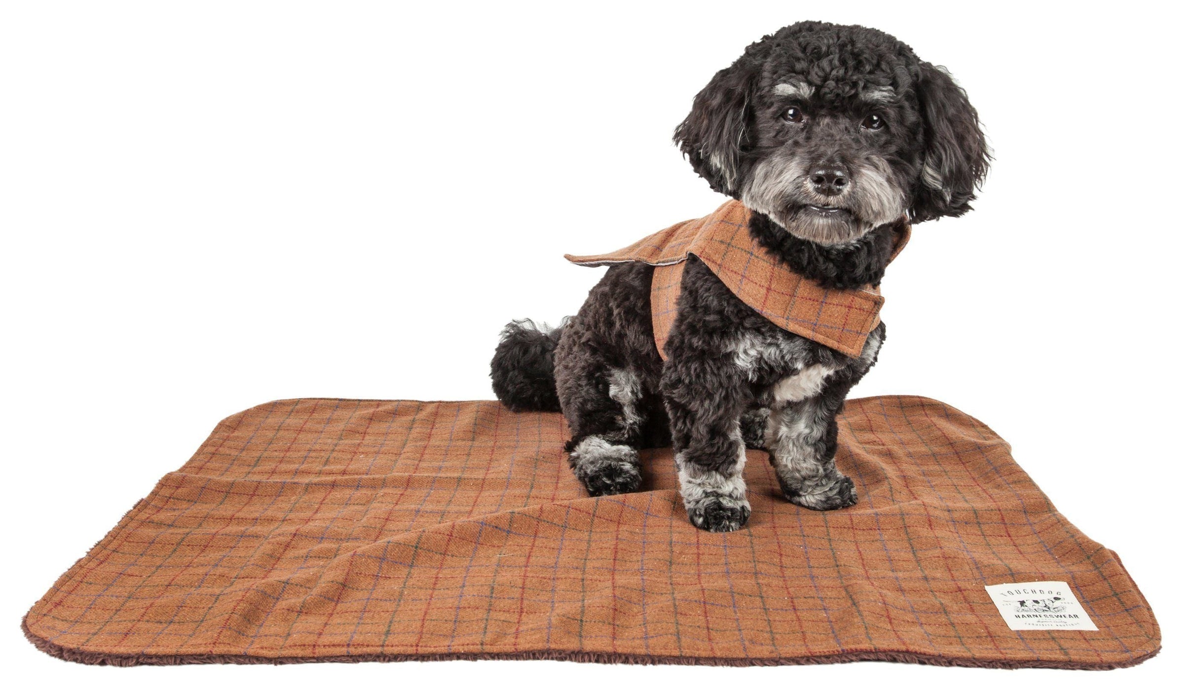 Touchdog ® 2-In-1 Windowpane Plaid Dog Jacket and Matching Reversible Dog Mat - BIG FRENCHIES