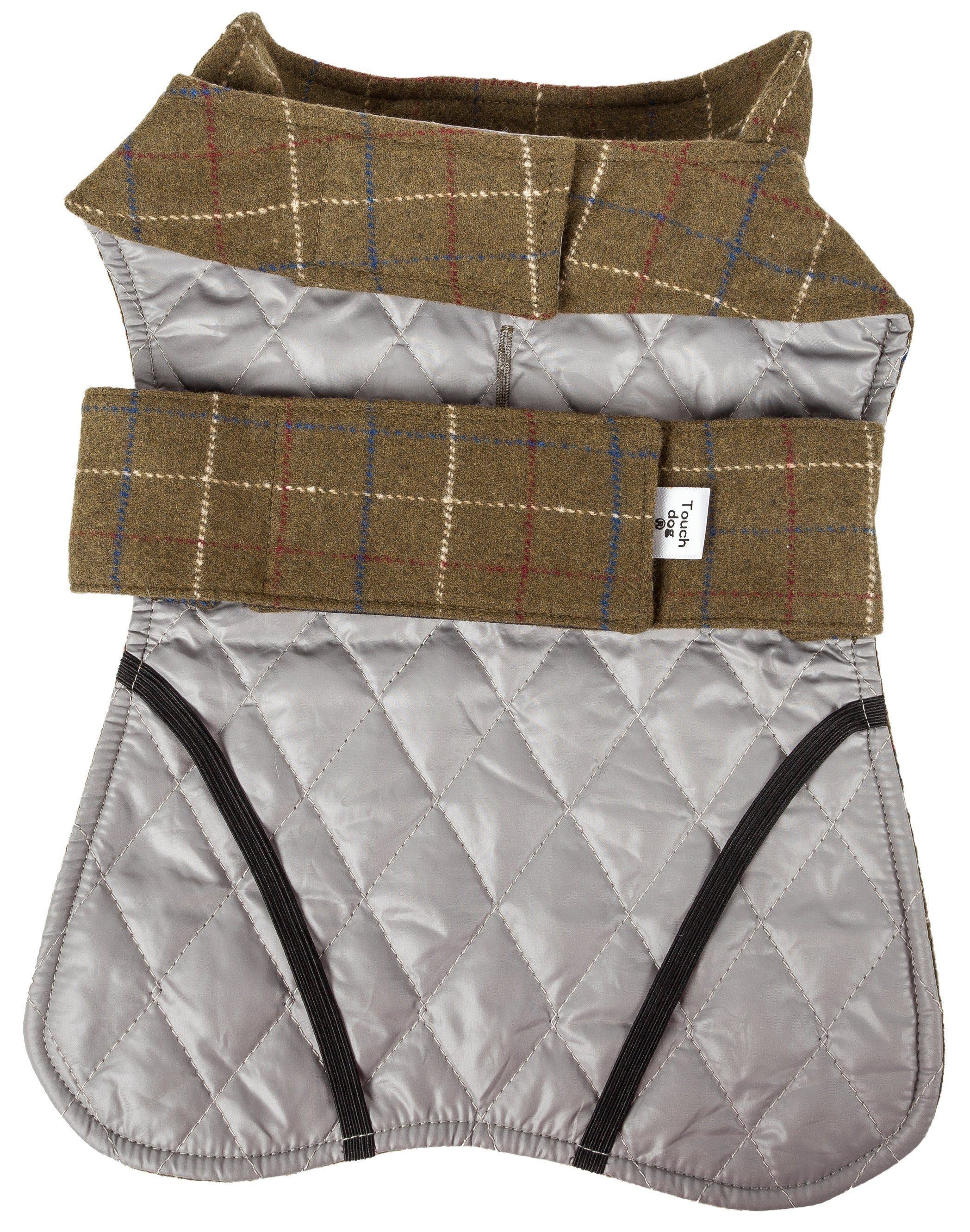 Touchdog ® 2-In-1 Windowpane Plaid Dog Jacket and Matching Reversible Dog Mat - BIG FRENCHIES
