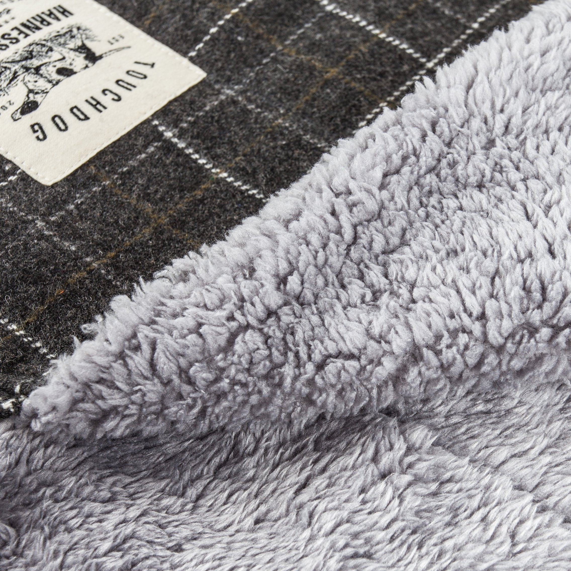Touchdog ® 2-In-1 Windowpane Plaid Dog Jacket and Matching Reversible Dog Mat - BIG FRENCHIES