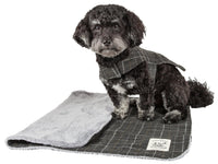 Touchdog ® 2-In-1 Windowpane Plaid Dog Jacket and Matching Reversible Dog Mat - BIG FRENCHIES