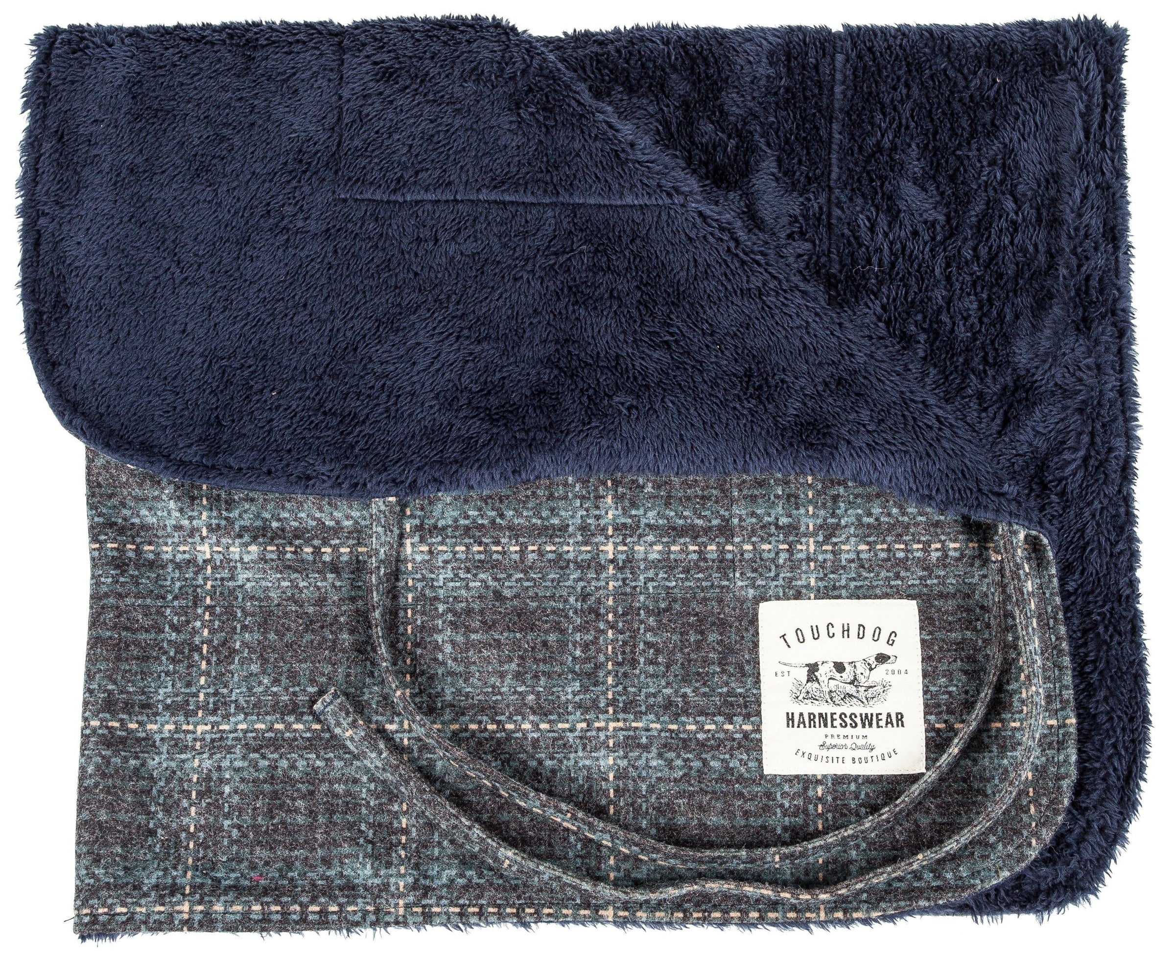 Touchdog ® 2-In-1 Windowpane Plaid Matching Dog Jacket and Reversible Dog Mat - BIG FRENCHIES