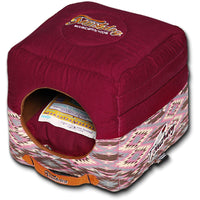 Touchdog ® '70's Vintage-Tribal' 2-in-1 Collapsible Squared Dog and Cat Bed - BIG FRENCHIES