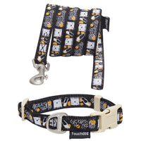 Touchdog ® 'Caliber' Designer Embroidered Fashion Pet Dog Leash and Collar Combination - BIG FRENCHIES
