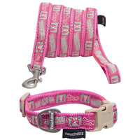 Touchdog ® 'Caliber' Designer Embroidered Fashion Pet Dog Leash and Collar Combination - BIG FRENCHIES