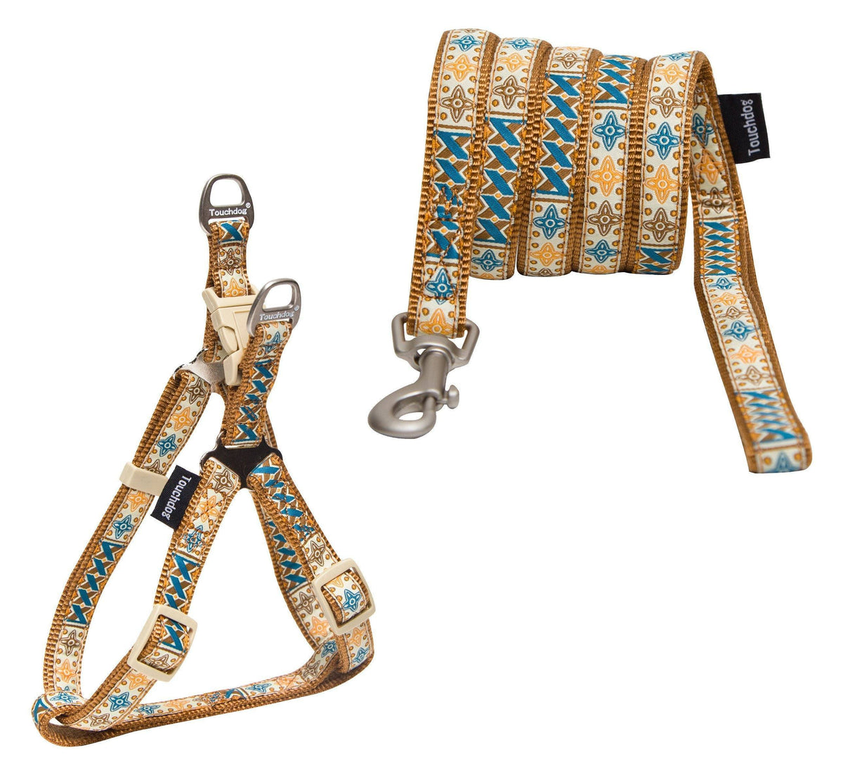 Touchdog ® 'Caliber' Embroidered Designer Fashion Pet Dog Leash and Harness Combination - BIG FRENCHIES