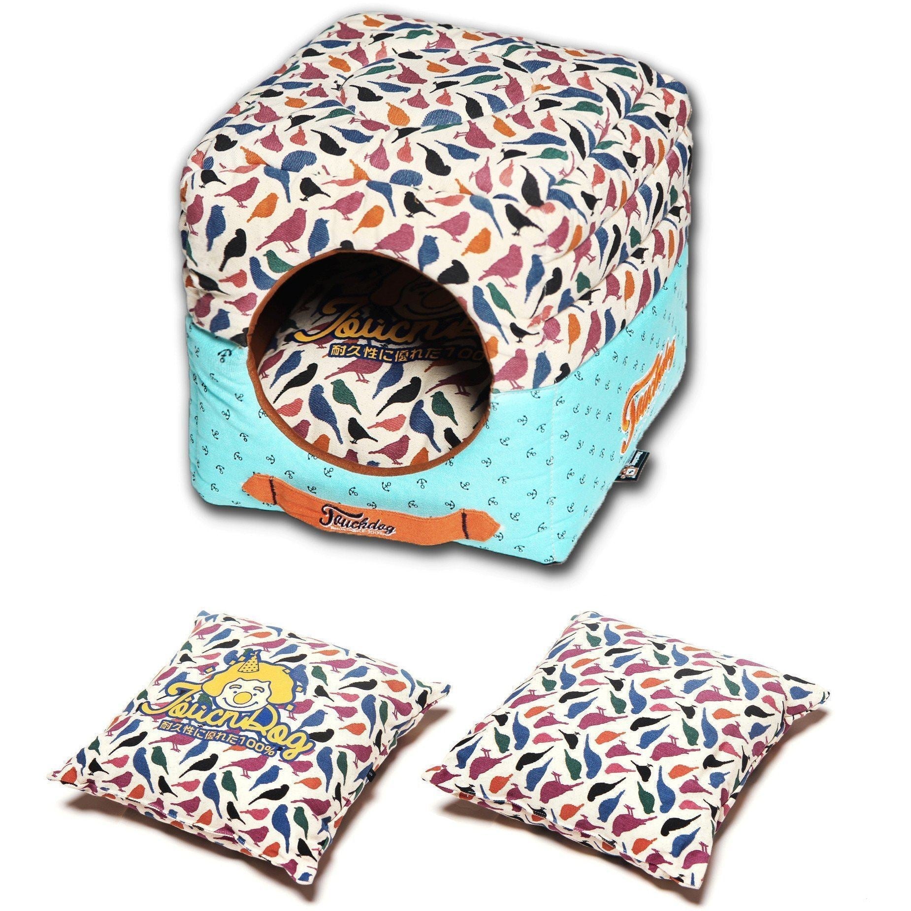 Touchdog ® 'Chirpin-Avery' 2-in-1 Collapsible Squared Dog and Cat Bed - BIG FRENCHIES