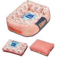Touchdog ® 'Floral-Galoral' Designer Rectangular Dog Bed - BIG FRENCHIES