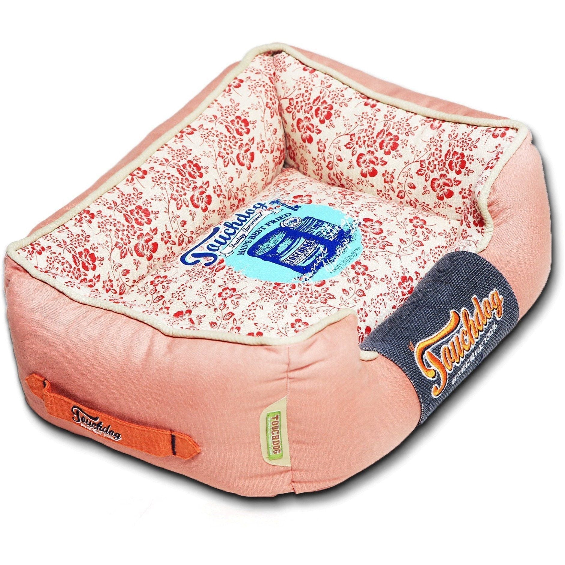 Touchdog ® 'Floral-Galoral' Designer Rectangular Dog Bed - BIG FRENCHIES