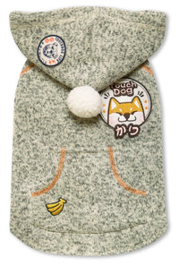 Touchdog ® Hippie Embellished Sleeveless Pompom Hooded Fashion Dog Sweater - BIG FRENCHIES