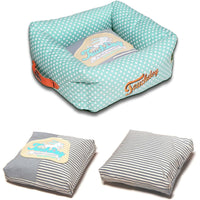 Touchdog ® 'Polka-Striped' Designer Premium Squared Dog Bed - BIG FRENCHIES