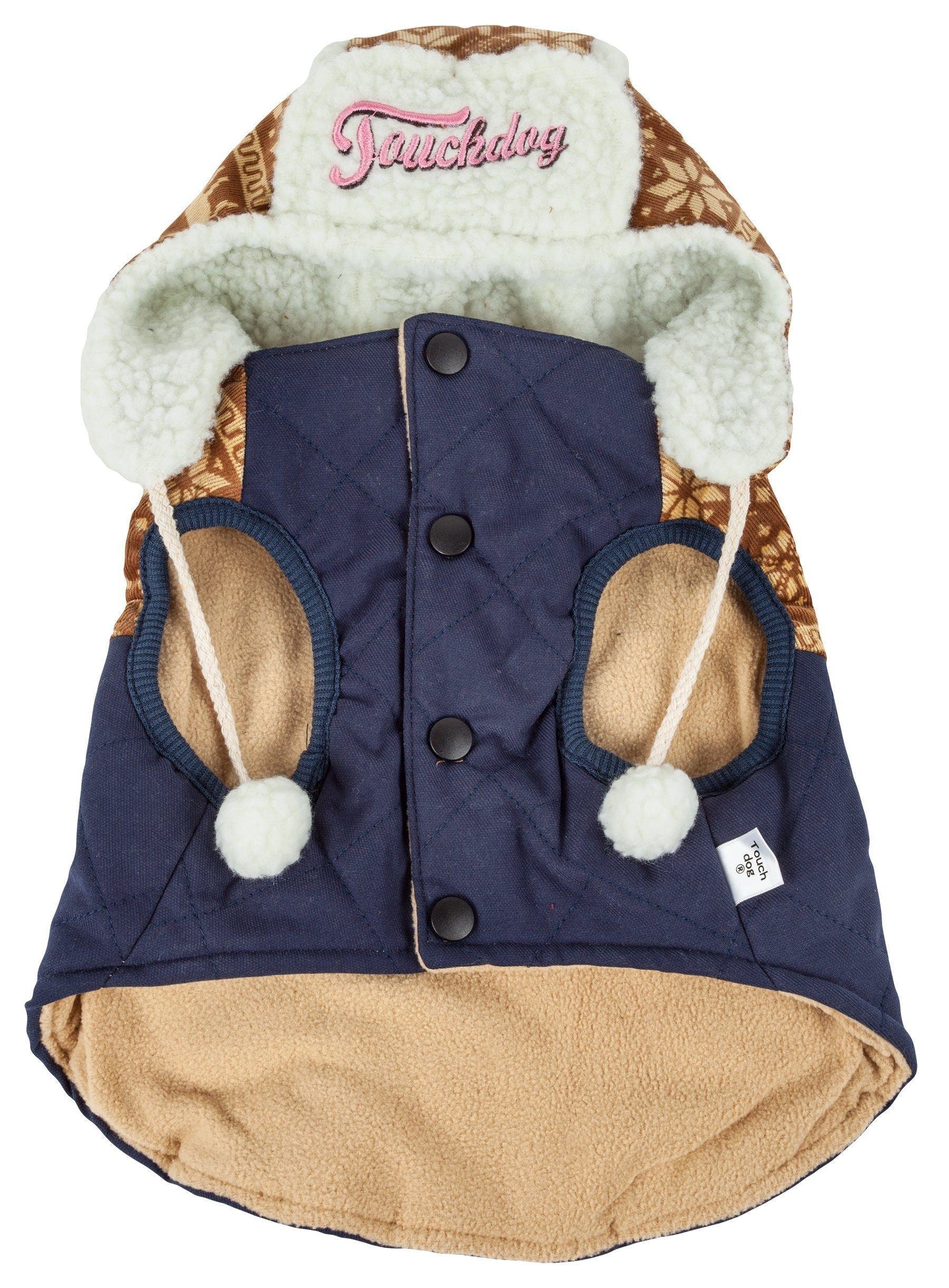 Touchdog ® 'Snowadayz' Pom Pom Hooded Fashion Dog Jacket - BIG FRENCHIES