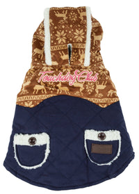 Touchdog ® 'Snowadayz' Pom Pom Hooded Fashion Dog Jacket - BIG FRENCHIES