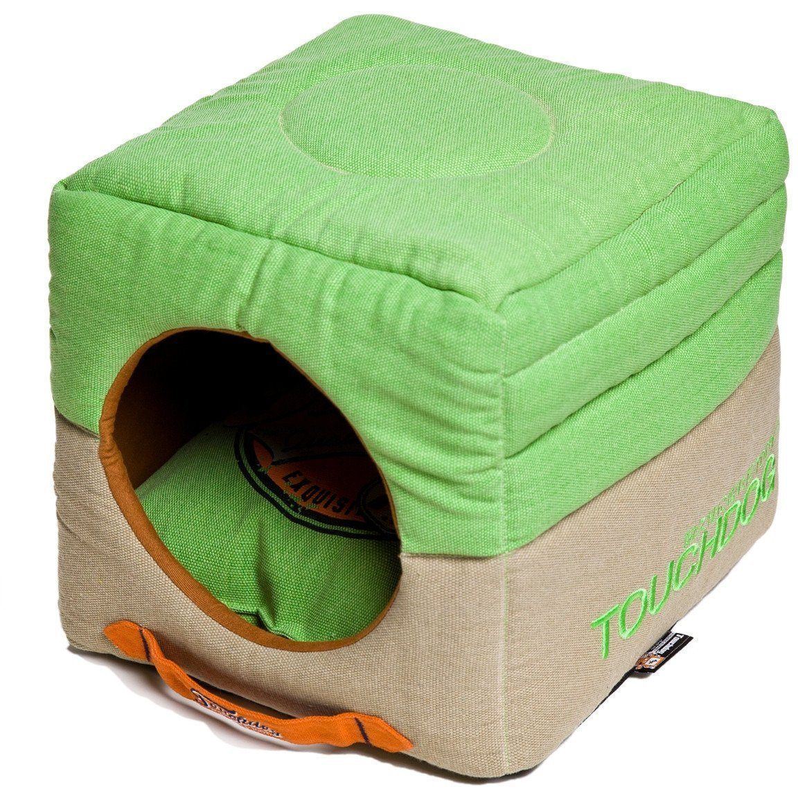 Touchdog ® 'Vintage Squared' 2-in-1 Convertible and Collapsible Dog and Cat Bed - BIG FRENCHIES