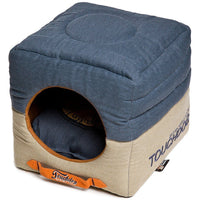 Touchdog ® 'Vintage Squared' 2-in-1 Convertible and Collapsible Dog and Cat Bed - BIG FRENCHIES