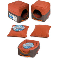 Touchdog ® 'Vintage Squared' 2-in-1 Convertible and Collapsible Dog and Cat Bed - BIG FRENCHIES