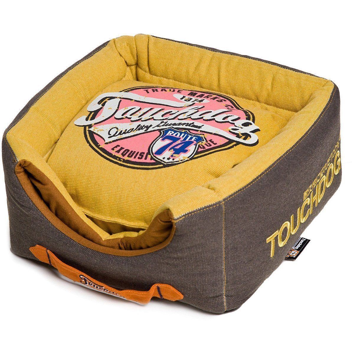 Touchdog ® 'Vintage Squared' 2-in-1 Convertible and Collapsible Dog and Cat Bed - BIG FRENCHIES