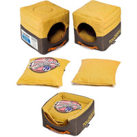 Touchdog ® 'Vintage Squared' 2-in-1 Convertible and Collapsible Dog and Cat Bed - BIG FRENCHIES
