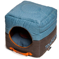 Touchdog ® 'Vintage Squared' 2-in-1 Convertible and Collapsible Dog and Cat Bed - BIG FRENCHIES