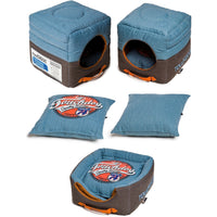 Touchdog ® 'Vintage Squared' 2-in-1 Convertible and Collapsible Dog and Cat Bed - BIG FRENCHIES