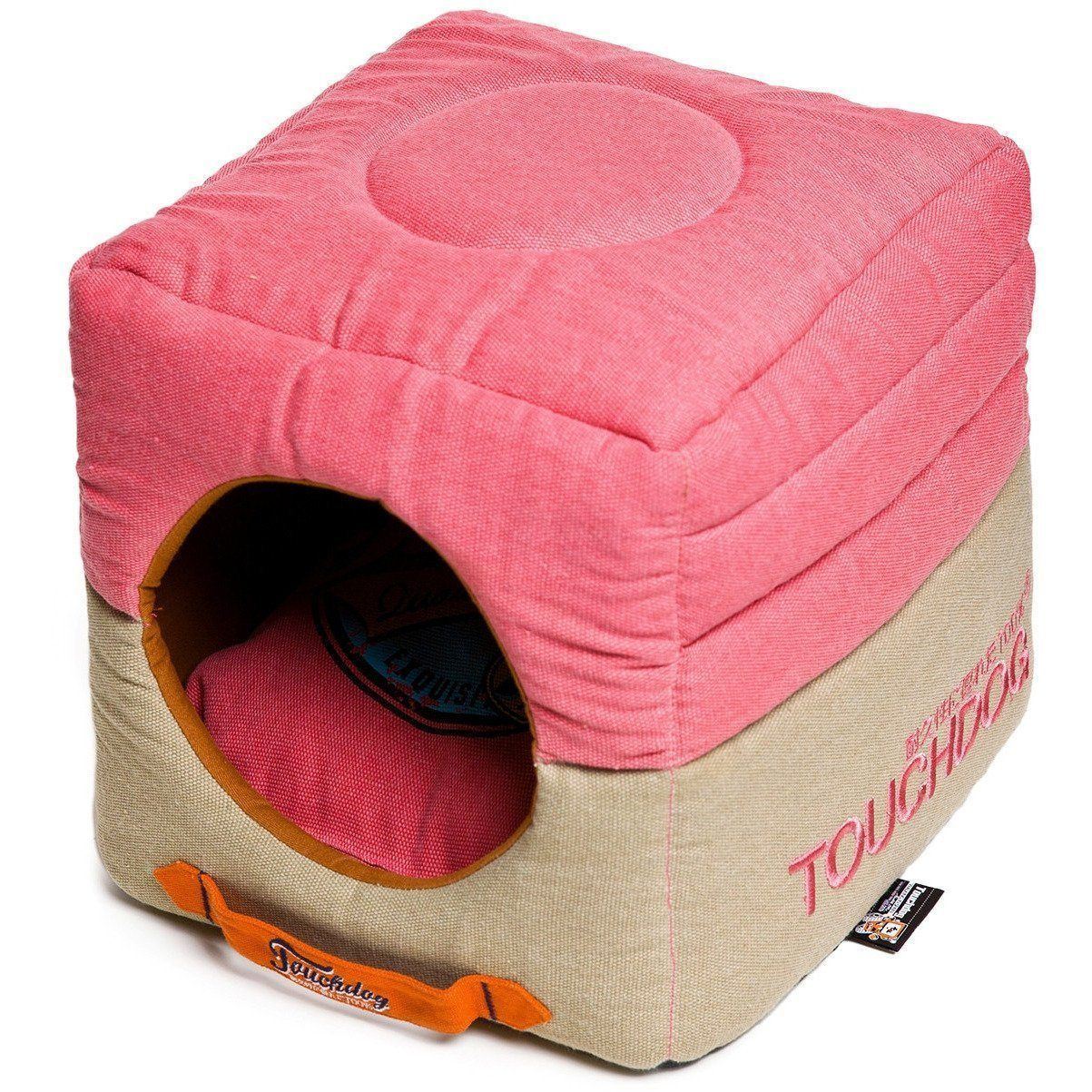 Touchdog ® 'Vintage Squared' 2-in-1 Convertible and Collapsible Dog and Cat Bed - BIG FRENCHIES