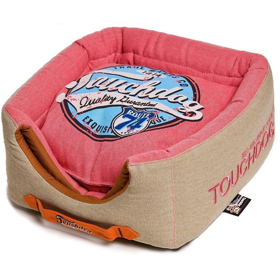 Touchdog ® 'Vintage Squared' 2-in-1 Convertible and Collapsible Dog and Cat Bed - BIG FRENCHIES