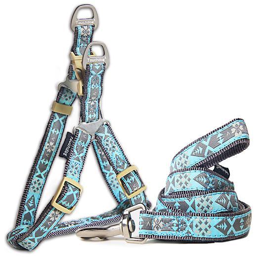 Touchdog 'Shape Patterned' Tough Stitched Dog Harness and Leash - BIG FRENCHIES