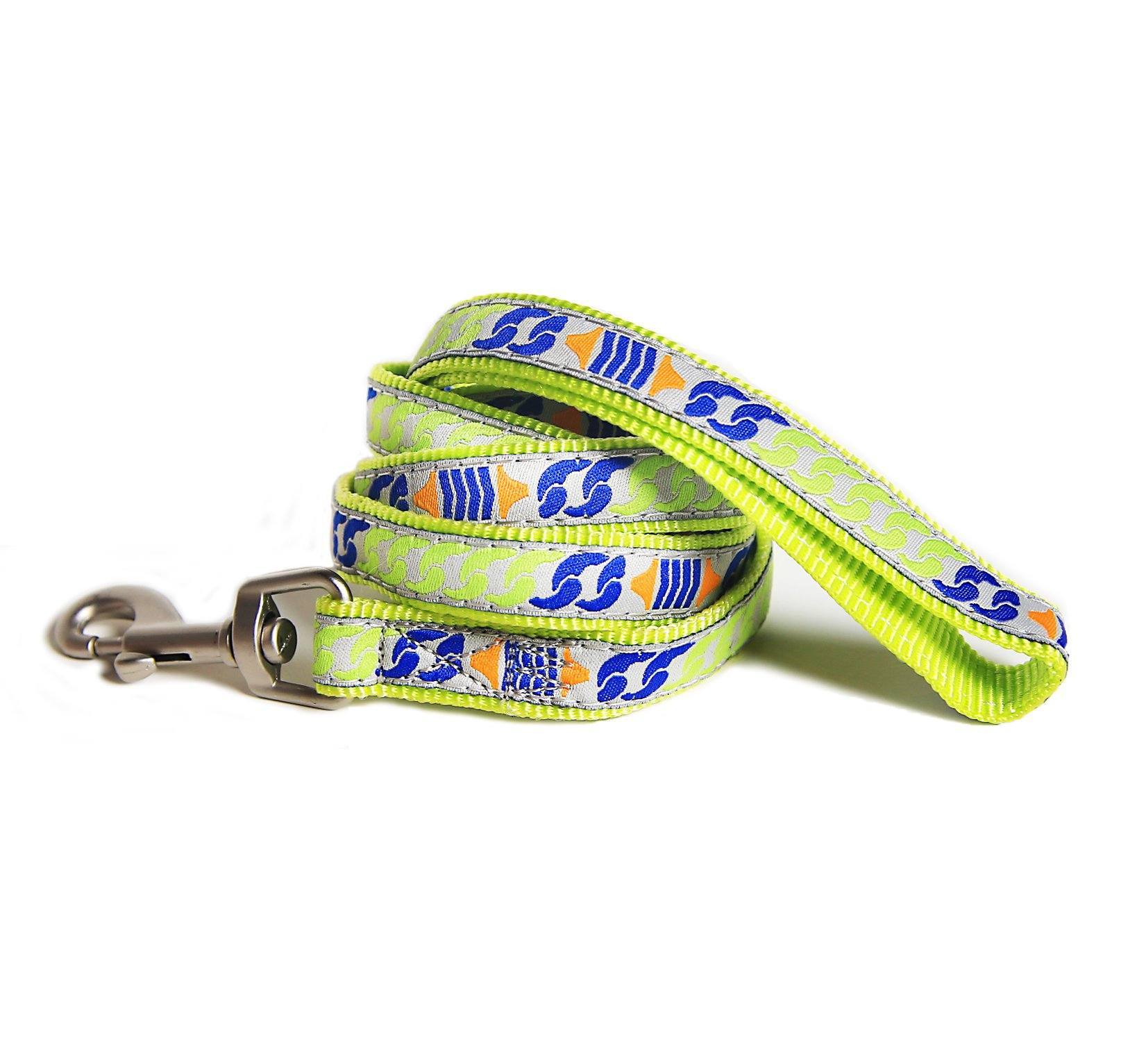 Touchdog Tough Stitched Durable Embroidered Collar and Leash - Yellow - BIG FRENCHIES