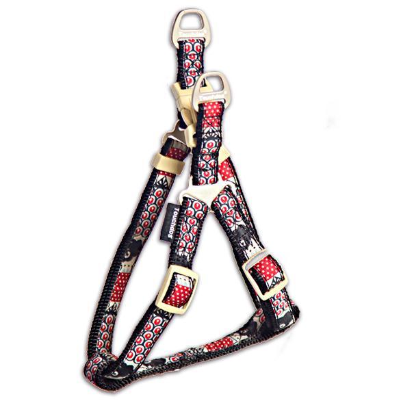 Touchdog Tough Stitched Durable Embroidered Leash and Harness - Black - BIG FRENCHIES