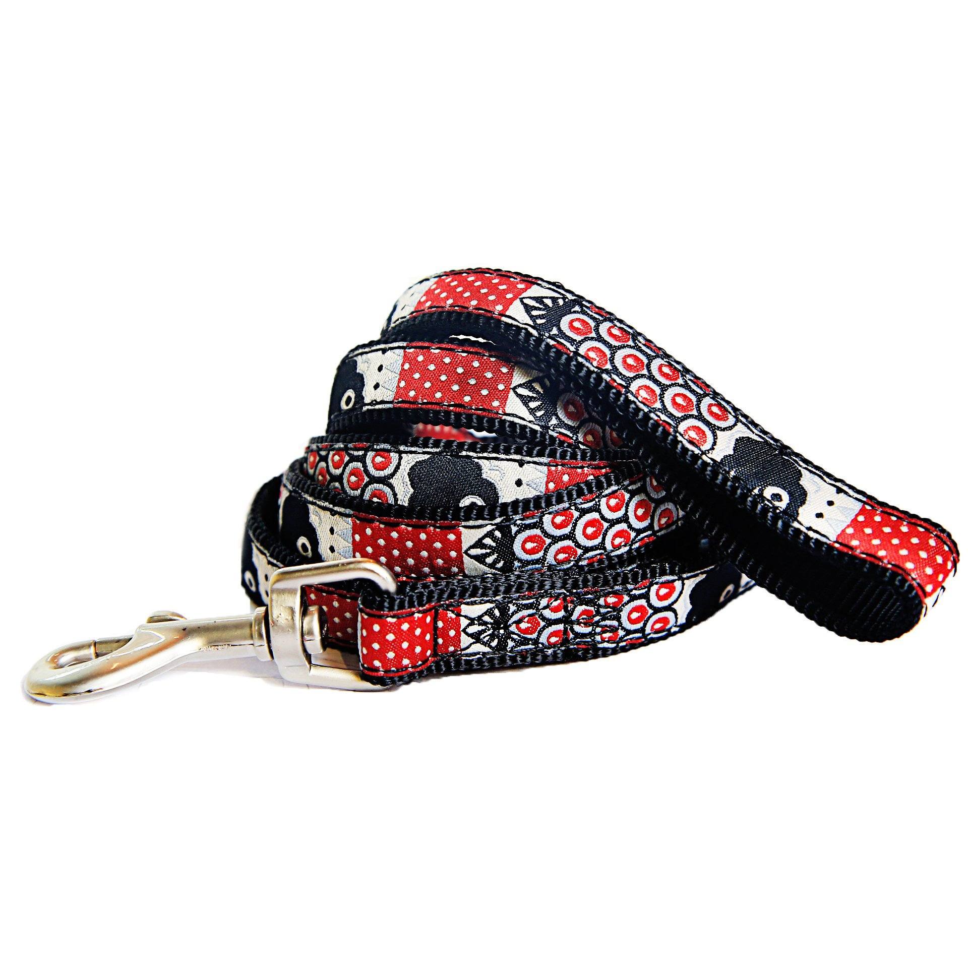 Touchdog Tough Stitched Durable Embroidered Leash and Harness - Black - BIG FRENCHIES