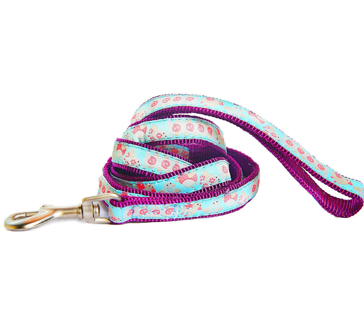 Touchdog Tough Stitched Durable Embroidered Leash and Harness - Blue - BIG FRENCHIES