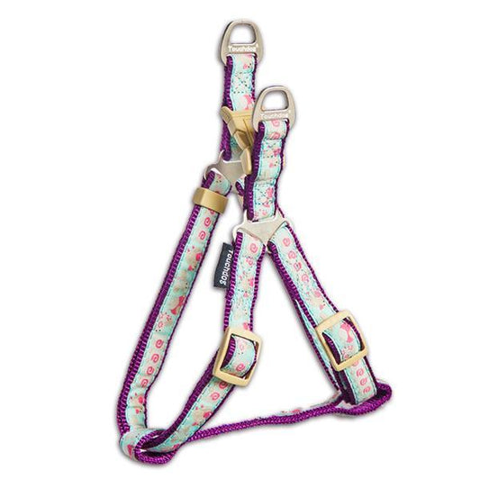 Touchdog Tough Stitched Durable Embroidered Leash and Harness - Blue - BIG FRENCHIES