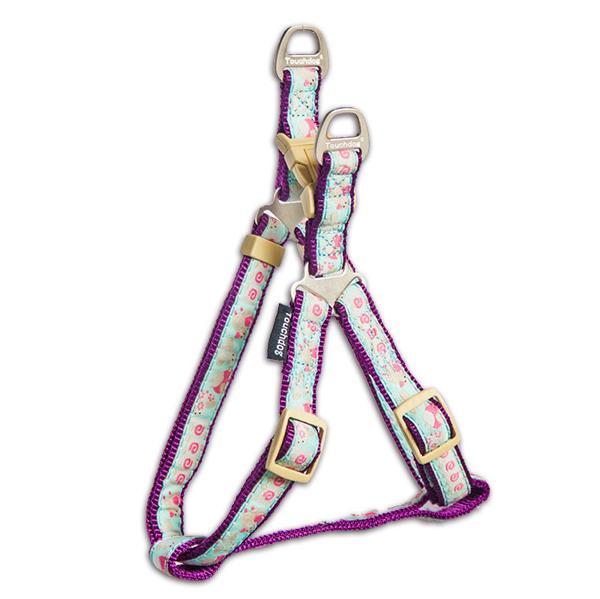 Touchdog Tough Stitched Durable Embroidered Leash and Harness - Blue - BIG FRENCHIES