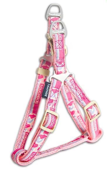 Touchdog Tough Stitched Durable Embroidered Leash and Harness - Pink - BIG FRENCHIES