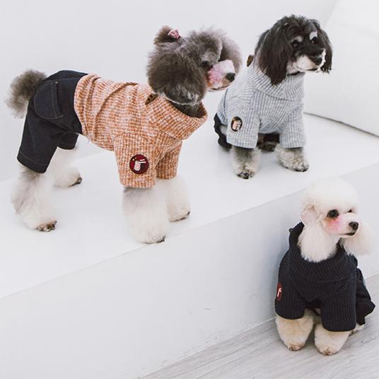 Touchdog Vogue Neck-Wrap Full Body Fashion Dog Sweater Outfit - BIG FRENCHIES
