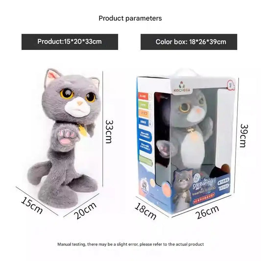 Interactive Baby Cat Toy - Soft Plush Educational Sensory Toy for Infants 0-12 Months