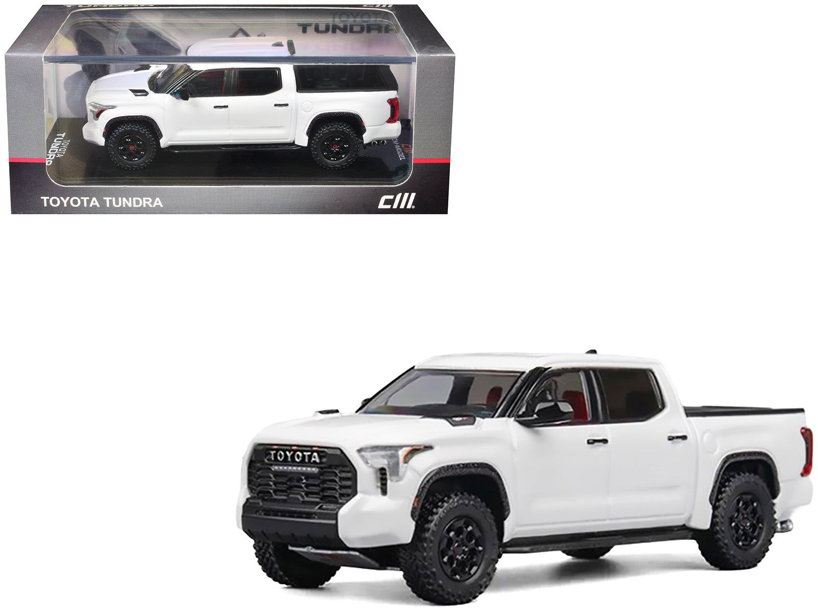 Toyota Tundra Pickup Truck White 1/64 Diecast Model Car by CM Model  free shipping USA