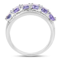 2.64 Carat Genuine Tanzanite .925 Sterling Silver Ring