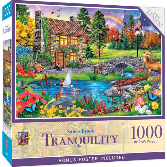 Tranquility - Stoney Brook Cottage 1000 Piece Jigsaw Puzzle by Masterpieces Puzzles - BIG FRENCHIES